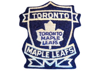 Toppa ricamata vintage dei Toronto Maple Leafs, nuova, vecchia scorta, stemma dello scudo da hockey NHL, in feltro, da applicare con ferro da stiro o da cucire, da collezione.