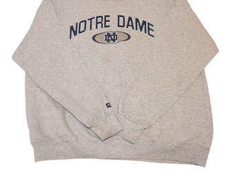 Sudadera vintage JanSport Notre Dame de los años 90: XL gris colegial irlandés