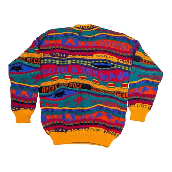 Vintage Emaroo Australia Kids Wool Sweater: 3D Knit, Koala 