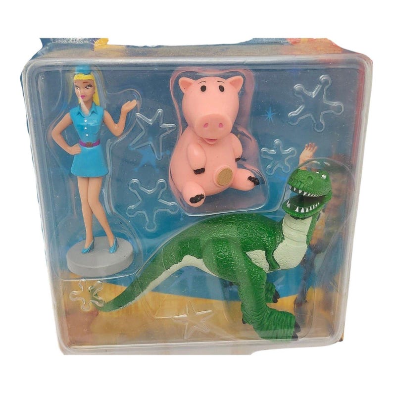 Vintage 2000 Toy Story 2 Barbie and Friends Mattel Figure Set NIP Hamm Rex Buzz Lightyear Disney Pixar Collectible image 2