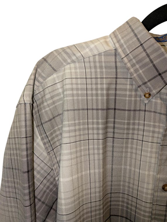 Vintage Sir Pendleton Worsted Wool Gray Plaid Shi… - image 3