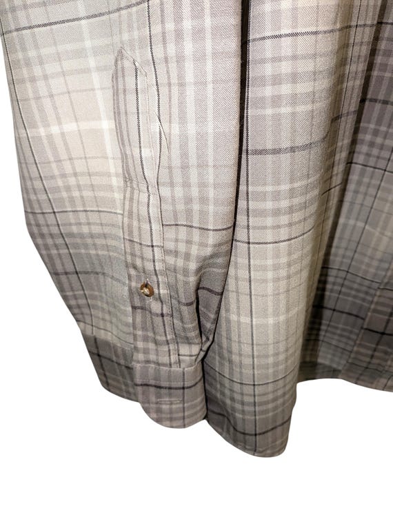 Vintage Sir Pendleton Worsted Wool Gray Plaid Shi… - image 4