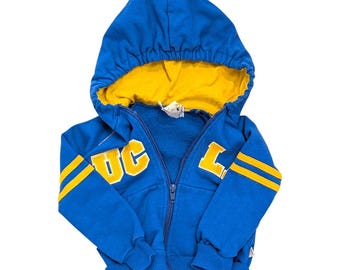 Vintage UCLA Bruins Hoodie 2T Third Street USA Made Blue Gold Toddler 90s Kids