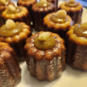 12 Pistachio Ganache Canelé | Copper Baked | Ultra-Crisp Caramelized Crust | Real Vanilla