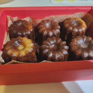 6 Medium Canelés de Bordeaux | Copper Baked | Ultra-Crisp Caramelized Crust | Canneles | Real Vanilla Beans / French Pastries