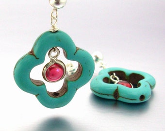 Magnesite Clover Earring