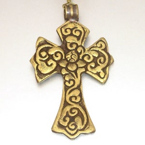 Tibetan Brass and Swarovski Crystal Catholic Rosary image 3