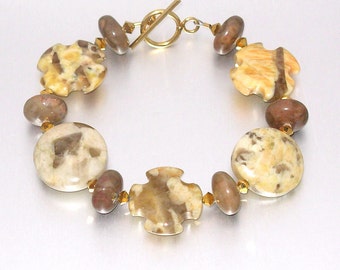 7" 14kt GF Feldspar XO Bracelet