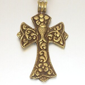 Tibetan Brass and Swarovski Crystal Catholic Rosary image 2