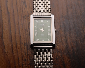 Rare Vintage Seiko Slim Tank Men Green Dial Dark Light Strap Formal Dress Watch - Etsy Rare Vintage Seiko Slim Tank Men Green Dial Dark Light Strap Formal Dress Watch - Etsy