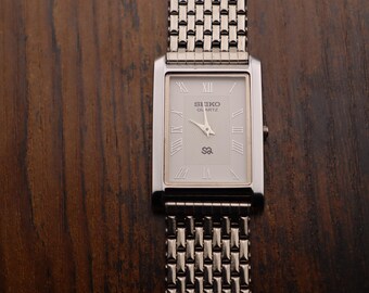 Vintage Timex Silver Tone Ladies Rectangle Tank Watch Faux  display picture 1