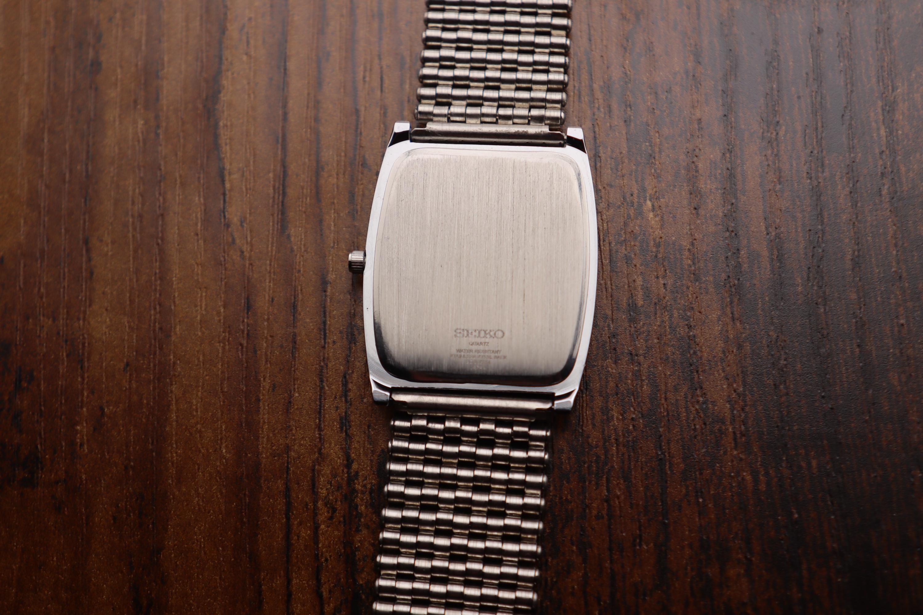 Rare Vintage Seiko Slim Barrel Tank Men White Dial SILVER  display picture 3
