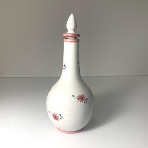 Vintage Italian Pottery /Ceramic Perfume Bottle with Flowers