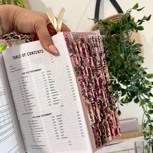 Pink NIV Jesus Bible, Cheetah Tabs, Personalized Gift imagem 7