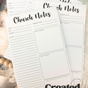 CHURCH NOTES ,  BIBLE notes , personalized gifts