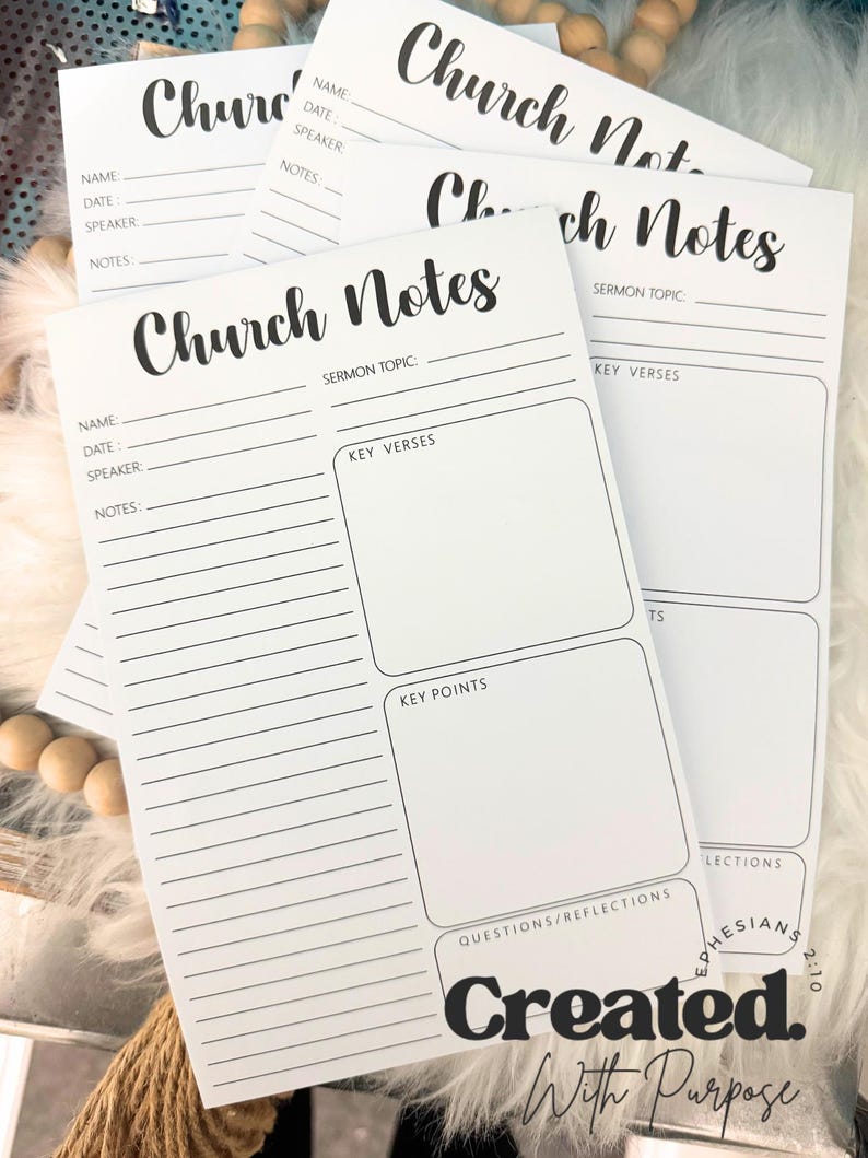 CHURCH NOTES , BIBLE Notes , Personalized Gifts - Etsy