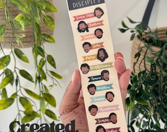 BIBLE BOOKMARK ,  JESUS  bookmark Bookmark , disciples of the Bible.  BLind date with Jesus, Jesus book mark Bible book mark, 12 disciples