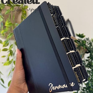 Black NIV Journal the word , Bible with tabs, personalized gifts, black  hard cover, MENS