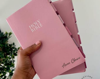 PINK NIV thin print BIBLE, Bible with tabs, personalized gifts