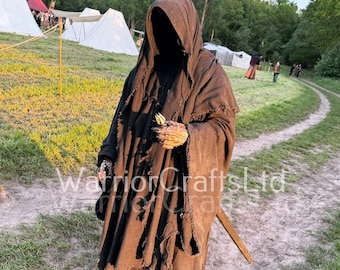 Fantasy Ring Wraith Costume Nazgul Full Costume/Grim Reaper Long Cape Ring Wraith Costume Perfect Halloween Costumes