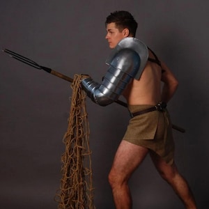 Fantasy Gladiator Steel Pauldron Set- Larp Shoulder Armor- Cosplay Armor Larp Costume- Gift Item