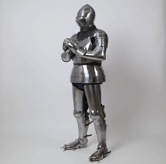 Medieval Full Suit of Armor | Handmade 18 Gauge Steel Knight Armour Set | Wearable Gothic Plate Armor for Reenactment, Cosplay & Display