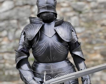 Medieval Knight Steel , Battle Armet Gothic Full Body Armor Suit- renaissance Reenactment Armor Costume
