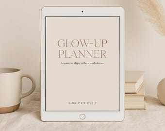 Glow-upplanner | Afdrukbaar en digitaal zelfzorgdagboek (niet gedateerd)