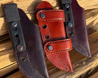 ESEE Izula Sheath | Leather Knife Sheath | EDC Fixed Blade Belt Carry | Handmade Custom Fit