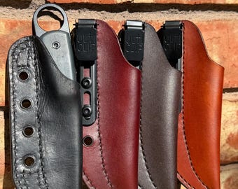 ESEE Izula Sheath | Leather Knife Sheath | EDC Fixed Blade Belt Carry | Handmade Custom Fit