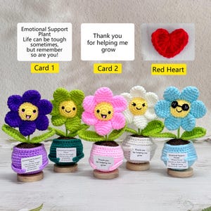 Personalized Crochet Emoji Sunflower,Handmade Emotional Support Plant,Thank You Gift,Appreciation Gift,Gift for Mom,Teacher,Friend,Free Base