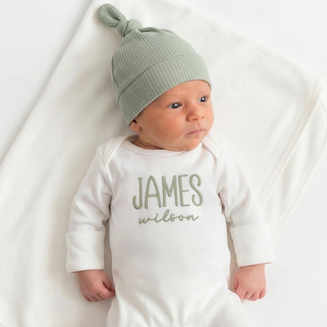 Baby Boy Newborn Coming Home Outfit Embroidered Gift for Baby Shower ...