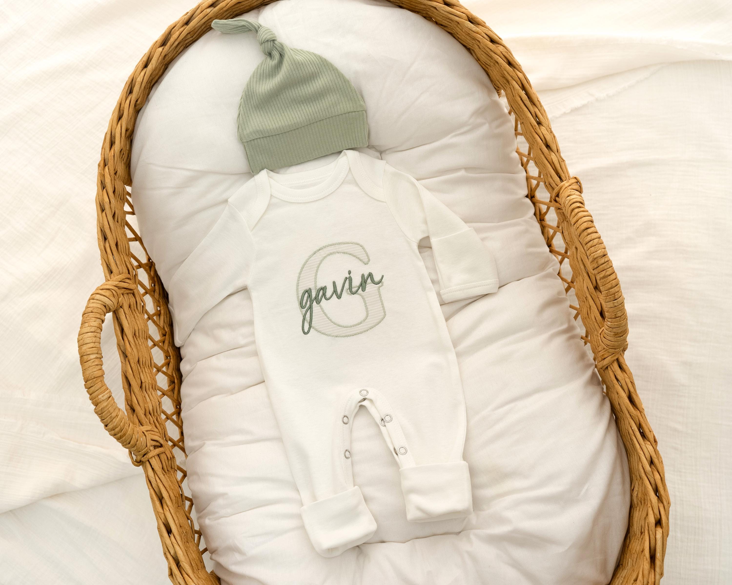 Going Home Hospital Outfit Newborn Baby Boy Sleeper Embroidered ...