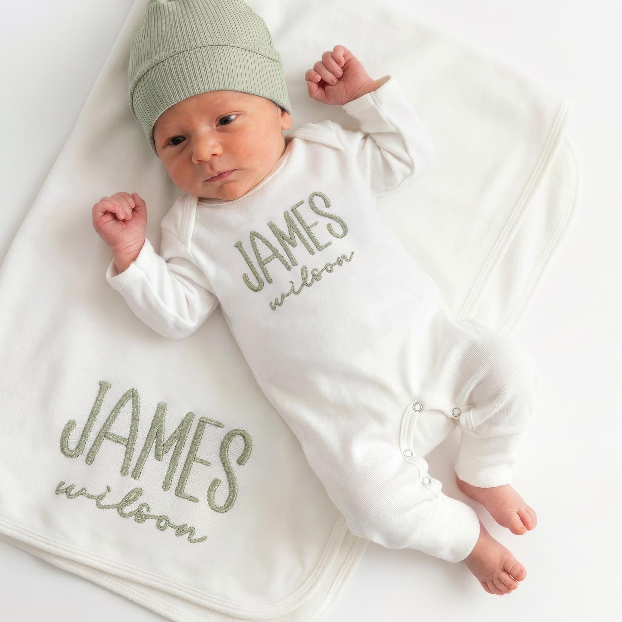 Baby Boy Newborn Coming Home Outfit Embroidered Gift for Baby Shower ...
