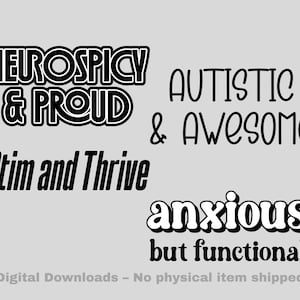 Neurodivergent SVG Bundle | 4 Designs | Neurospicy Affirmations | Cricut Silhouette Cut Files | ZIP Format | Commercial Use
