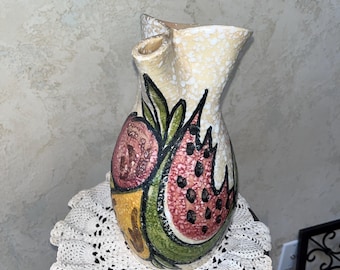 Toledo Mid-Century Modern Sangria Pitcher – Hand Painted – Made in Spain