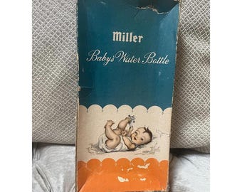 Vintage 1960s Miller Rubber Baby Water Bottle: Three Little Kittens Design