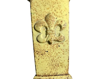 Rare 19th Century French Antique Cast Iron Planter – Fleur de Lis Cemetery Gravesite Vase