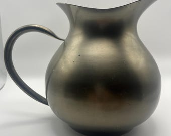 Vintage Tagus Pewter Pitcher, Portuguese Metal Jug