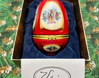 Vintage QVC Valerie Parr Hill Musical Christmas Egg Ornament – Porcelain | In Box – T38