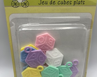 Vintage Pastel ABC Baby Blocks, Shower Favors, Craft Supplies (12 Pieces)
