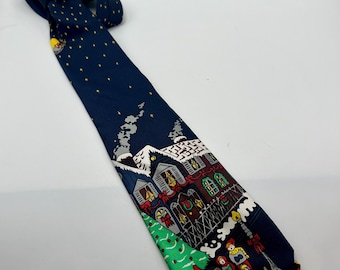 ALYNN NECKWEAR 1993 “’Twas the Night Before Christmas” Silk Tie – Vintage 100% Silk