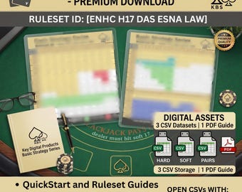 Blackjack Basic Strategy CSV Pack | Printable Strategy Charts | H17 | ENHC | LAW
