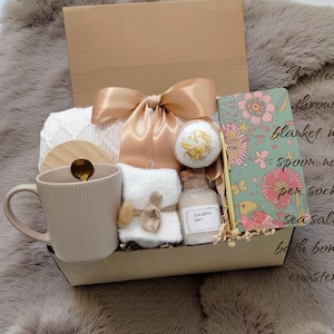 Gift Box For Her With Blanket Cozy Gift, Huggy Gift Box Sending Sunshine, Hug In A Box, Self Care Package, Thinking  Of You, Birthday Gift.