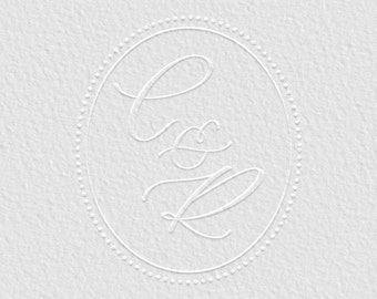 Wedding Monogram Embosser, Wedding Embosser Seal, Initial Embosser, Wedding Stamp, Monogram Stamp