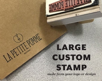 Large Custom Stamp  4" 5" 6" 7" or 8" Custom Logo Stamp  Custom Rubber Stamp Large Custom Stamps  Business Stamp  Bag Stamp