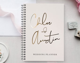 Blush Watercolor Wedding Planner Book, Custom Wedding Planner Book, Personalized Wedding Planner, Wedding Planner