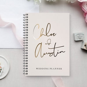 Blush Watercolor Wedding Planner Book, Custom Wedding Planner Book, Personalized Wedding Planner, Wedding Planner