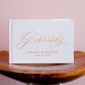 Calligraphy Wedding Guest Book, Simple and Chic Design, Gold Foil and Ivory Guest Book, Neutral Wedding Guest Book, Polaroid Guest Book