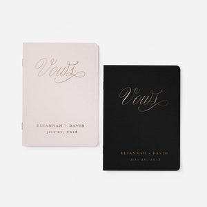 Wedding Vow Books, Rose Gold Foil Press on Pink Vow Book, Personalized Wedding Vow Books, Calligraphy Vow Books, Blush Foil Vow Books